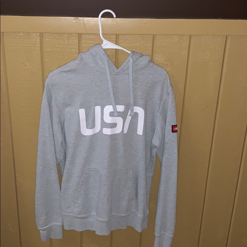 Grey north face sweatshirt